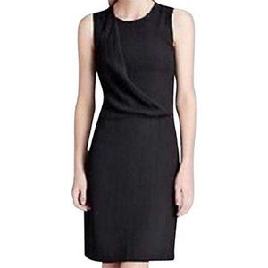 Theory Darbia Black Sleeveless Wool Blend Sheath Dress